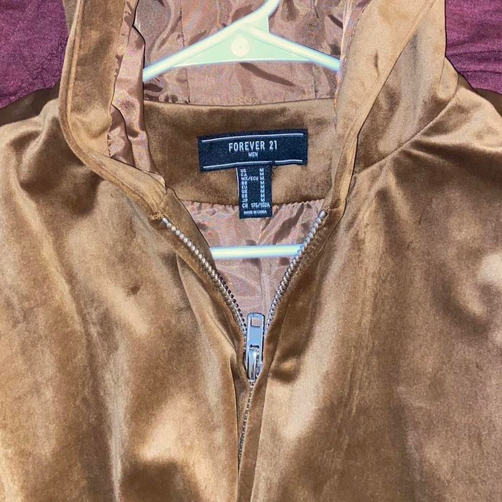 Brown indie soft fuzzy longsleeve hipster hoodie brown zip up y2k vintage jacket - Picture 15 of 15